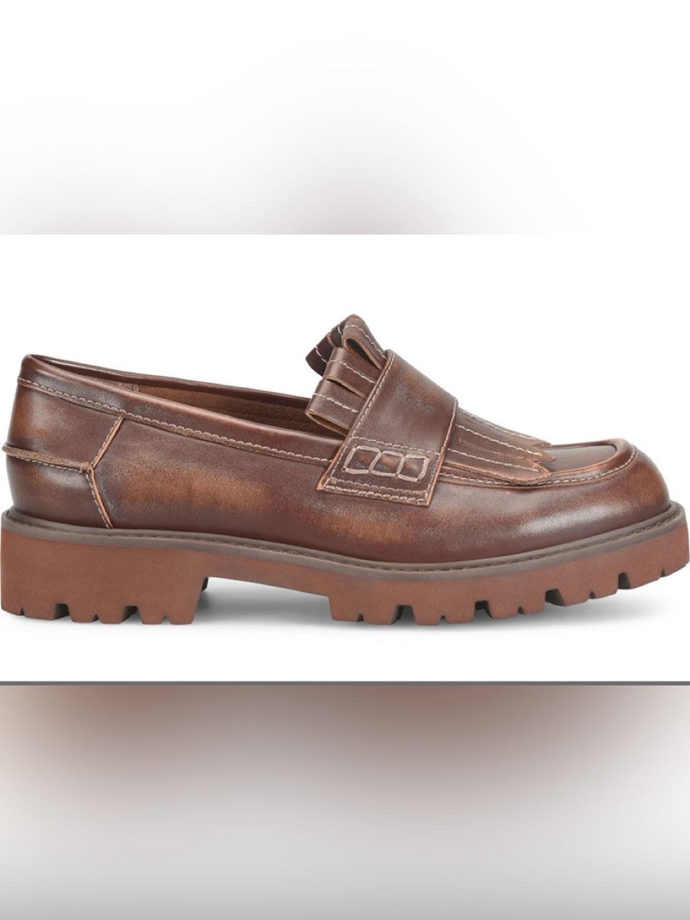NEW! Kork-Ease Women's Frida Kiltie Loafer — Brown Leather
